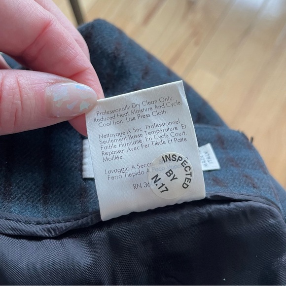 Calvin Klein Collection Wool Blend Green Check Plaid Knee-Length Skirt Size 10 - Picture 9 of 10